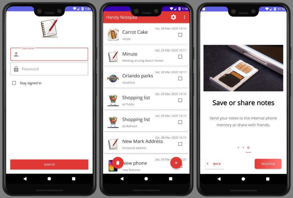 Handy notepad Google Play Store Miguel Fagundez